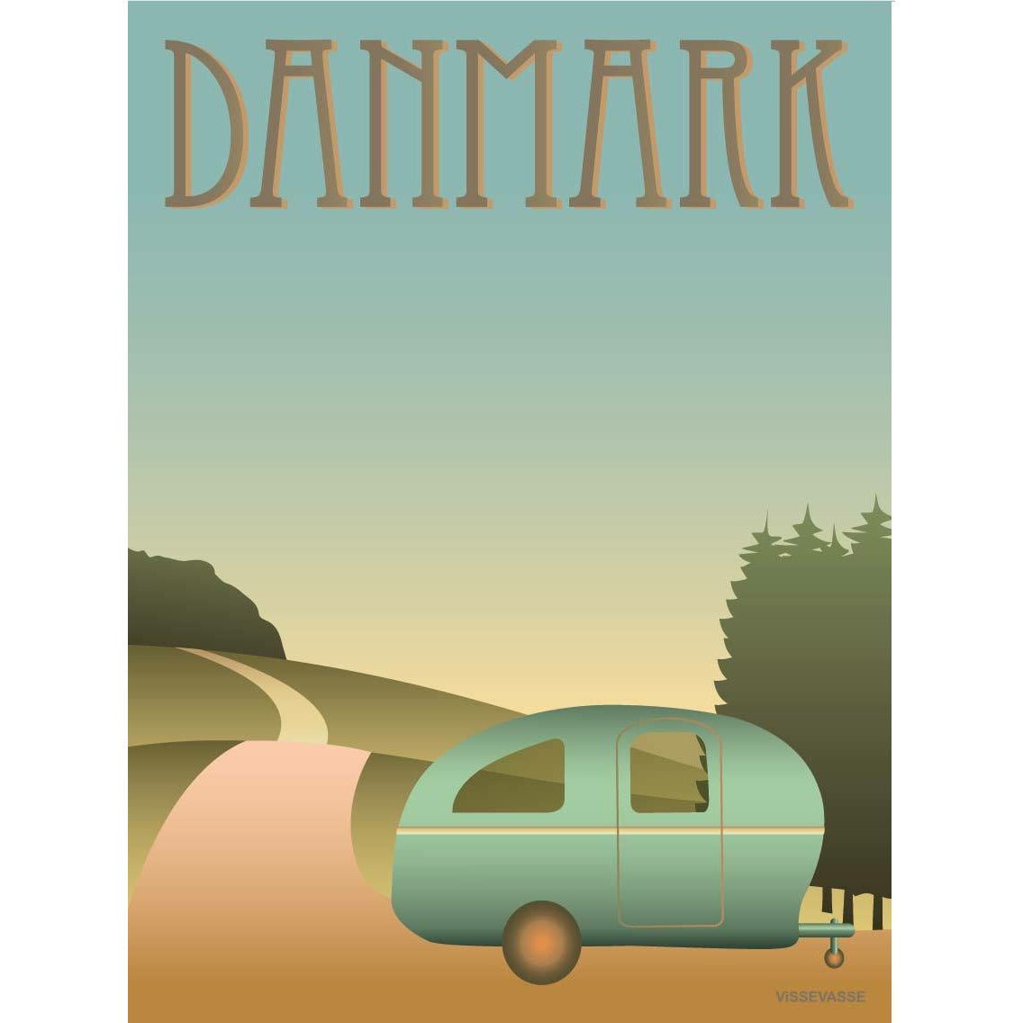 Vissevasse Denmark Camping Poster, 70 X100 Cm