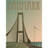 Vissevasse Denmark Storebælts Bridge Plakat, 30 x 40 cm