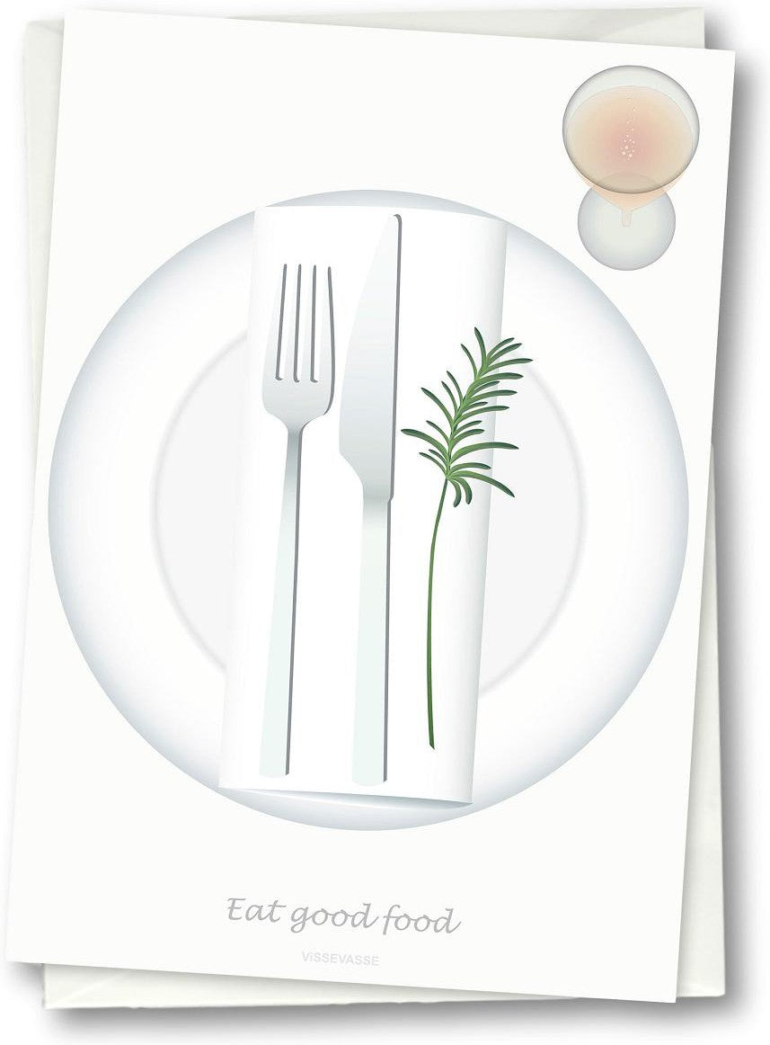 Vissevasse Eat Good Food Greeting Card, 10,5 x 15 cm