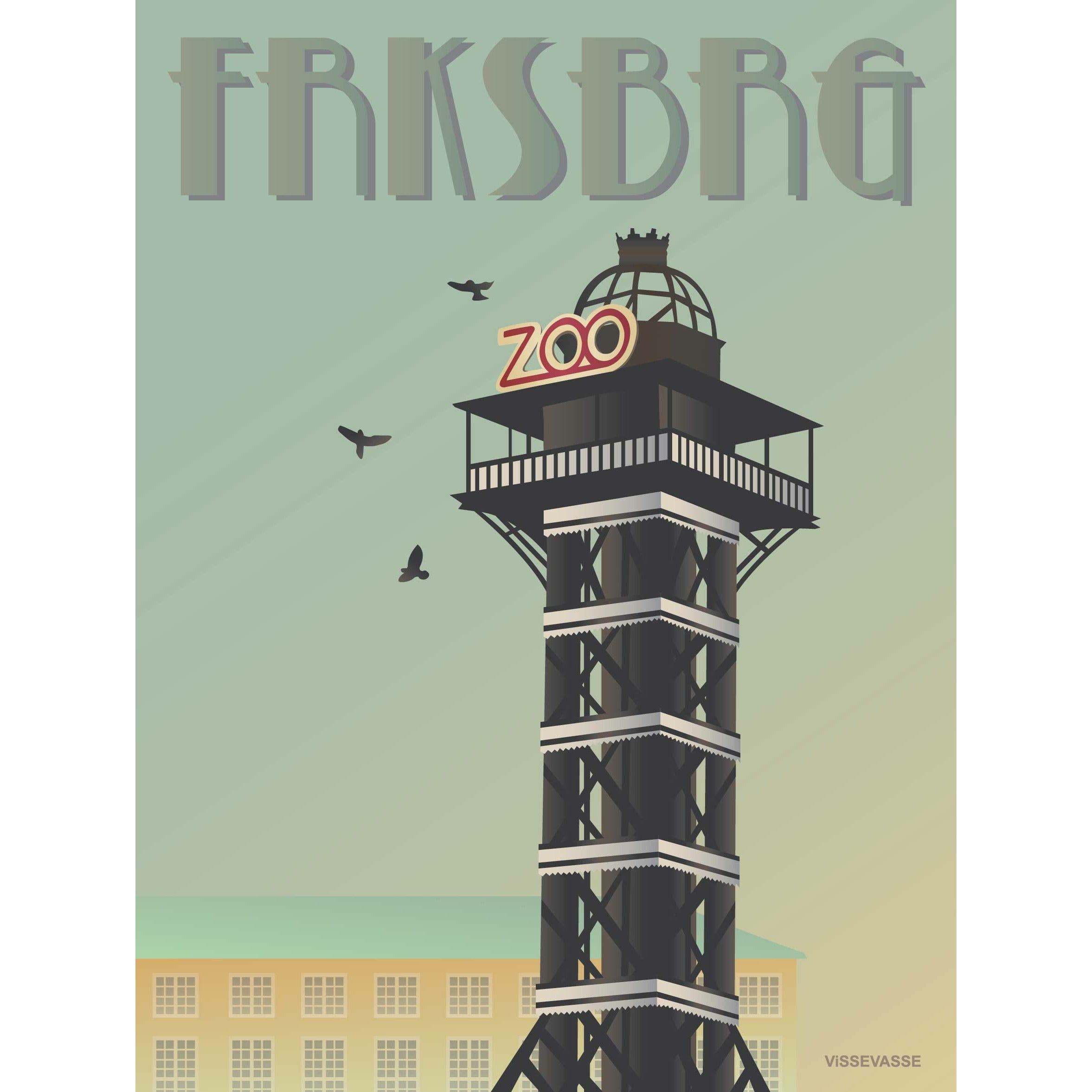 Vissevasse Frederiksberg Zoo Tower Plakat, 30 x 40 cm