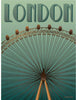 Vissevasse London Eye Plakat, 15 x21 cm