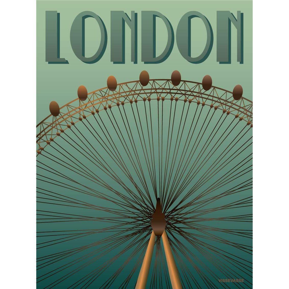 Vissevasse London Eye Plakat, 30 x 40 cm