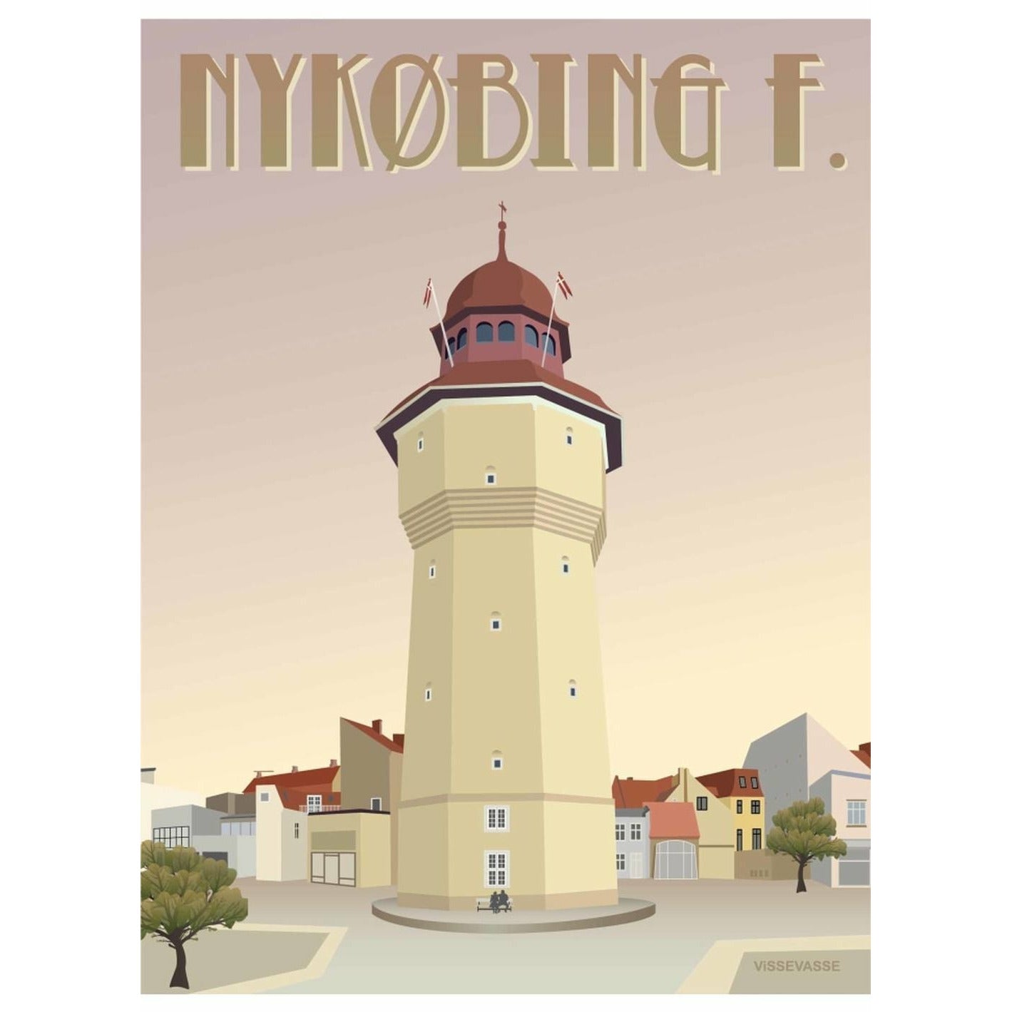 [product_category]-Vissevasse Nykøbing F The Water Tower Poster, 30 X 40 Cm-Vissevasse-5713138105923-F-2021-059-M-VIS-1