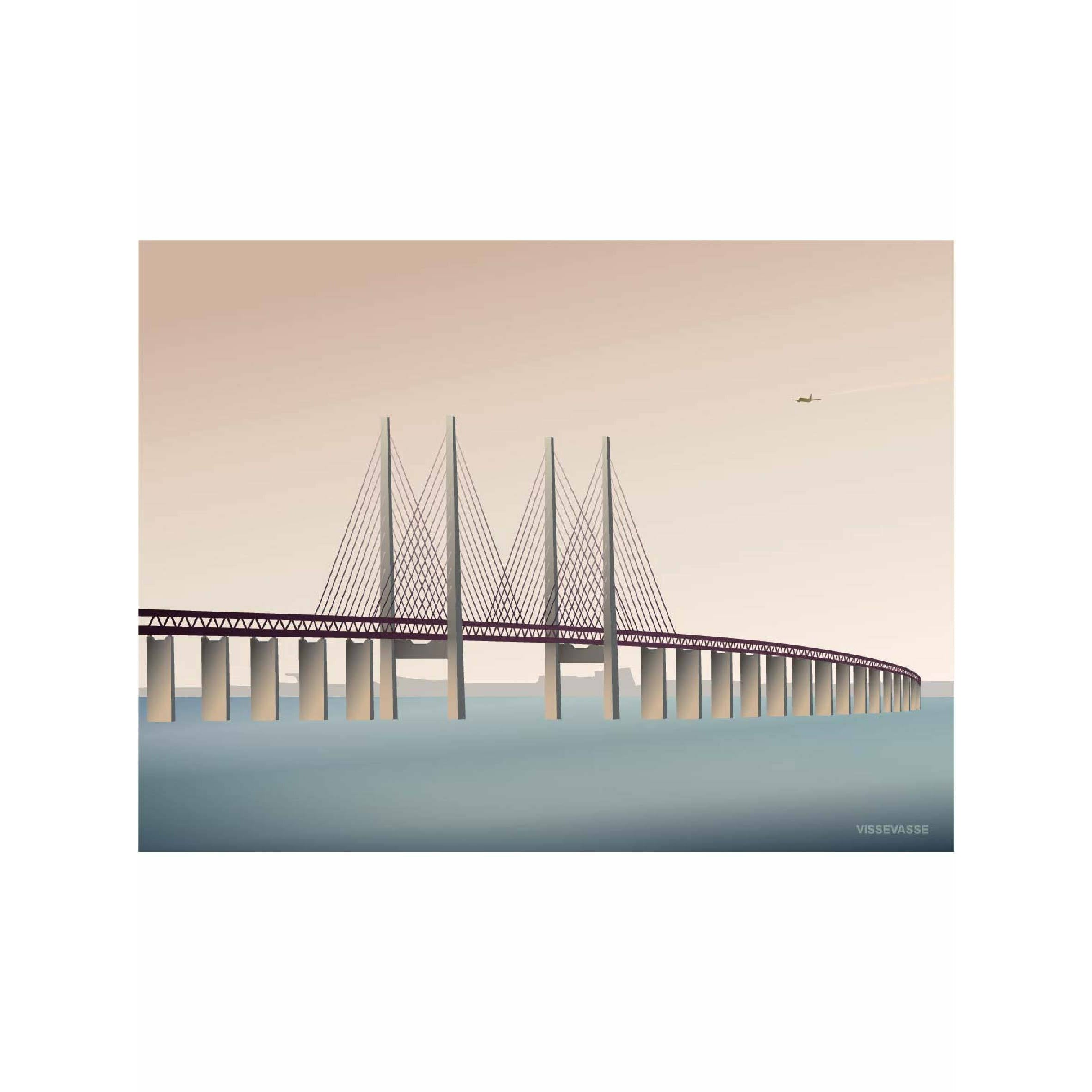 Vissevasse Øresund Bridge Plakat, 30 x 40 cm