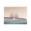 Vissevasse Øresund Bridge Plakat, 50 x 70 cm