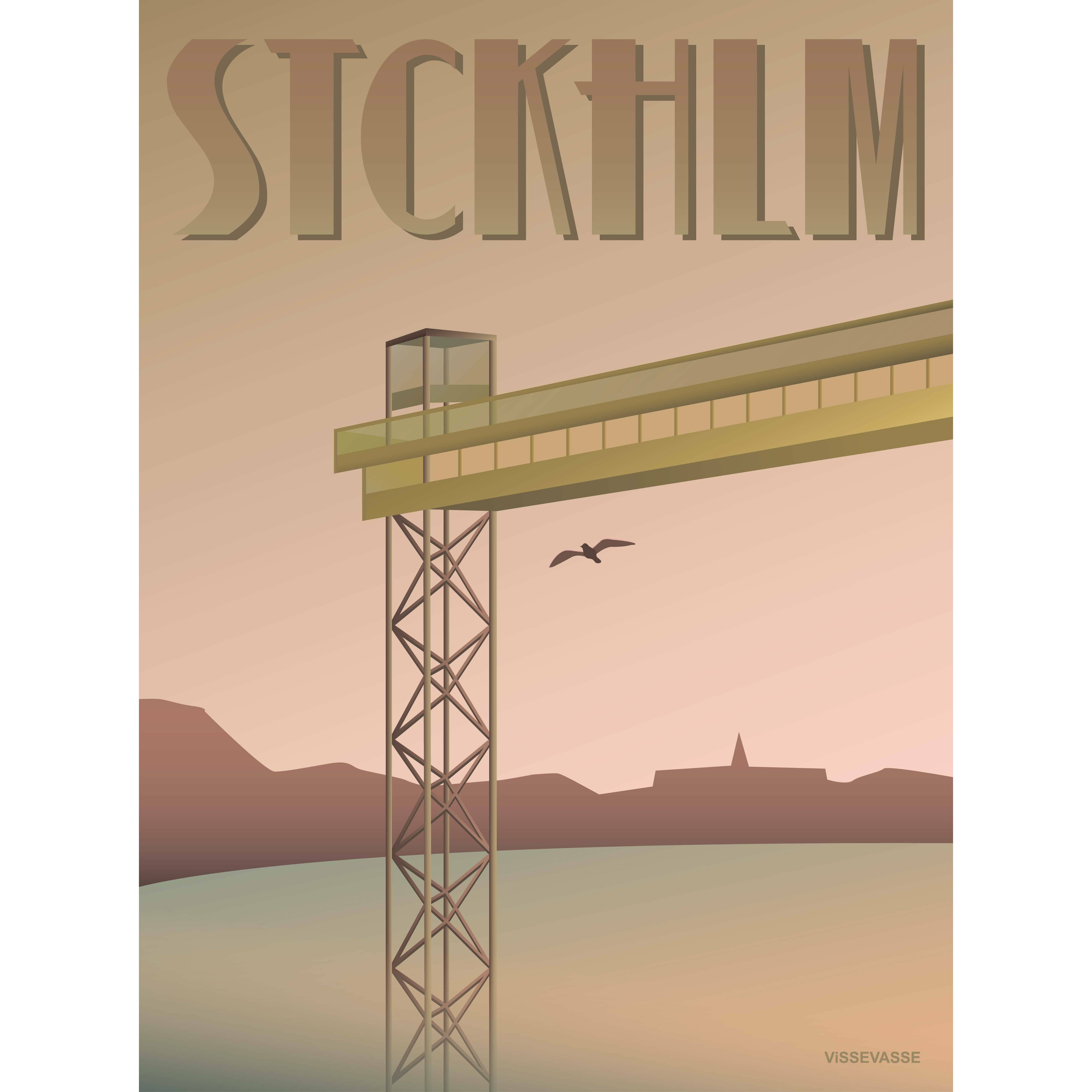 Vissevasse Stockholm KatarinaaufZug Plakat, 30 x 40 cm