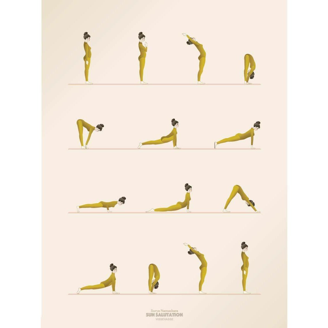 Vissevasse Sun Salutation Poster, 70 X100 Cm