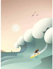 Vissevasse Surfer Plakat, 15 x21 cm