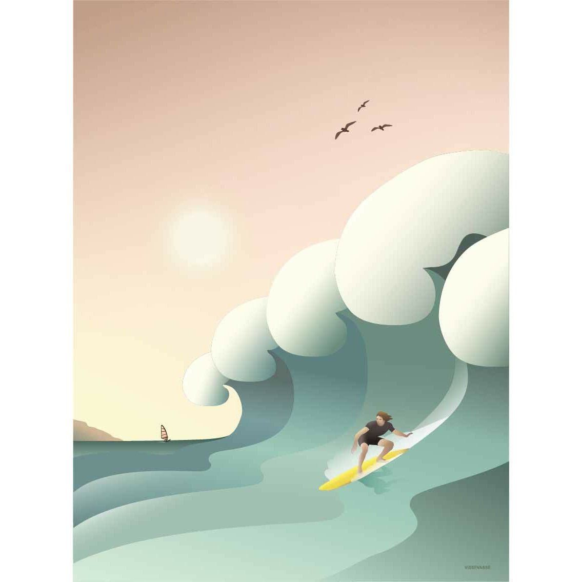 Vissevasse Surfer Plakat, 30 x 40 cm