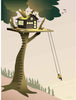 Vissevasse Tree House Plakat, 15 x21 cm