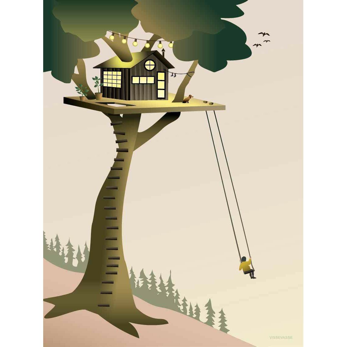 Vissevasse Tree House Plakat, 30 x 40 cm