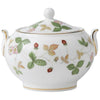 Wedgwood Wild Strawberry Sugar Bowl, H: 7 cm