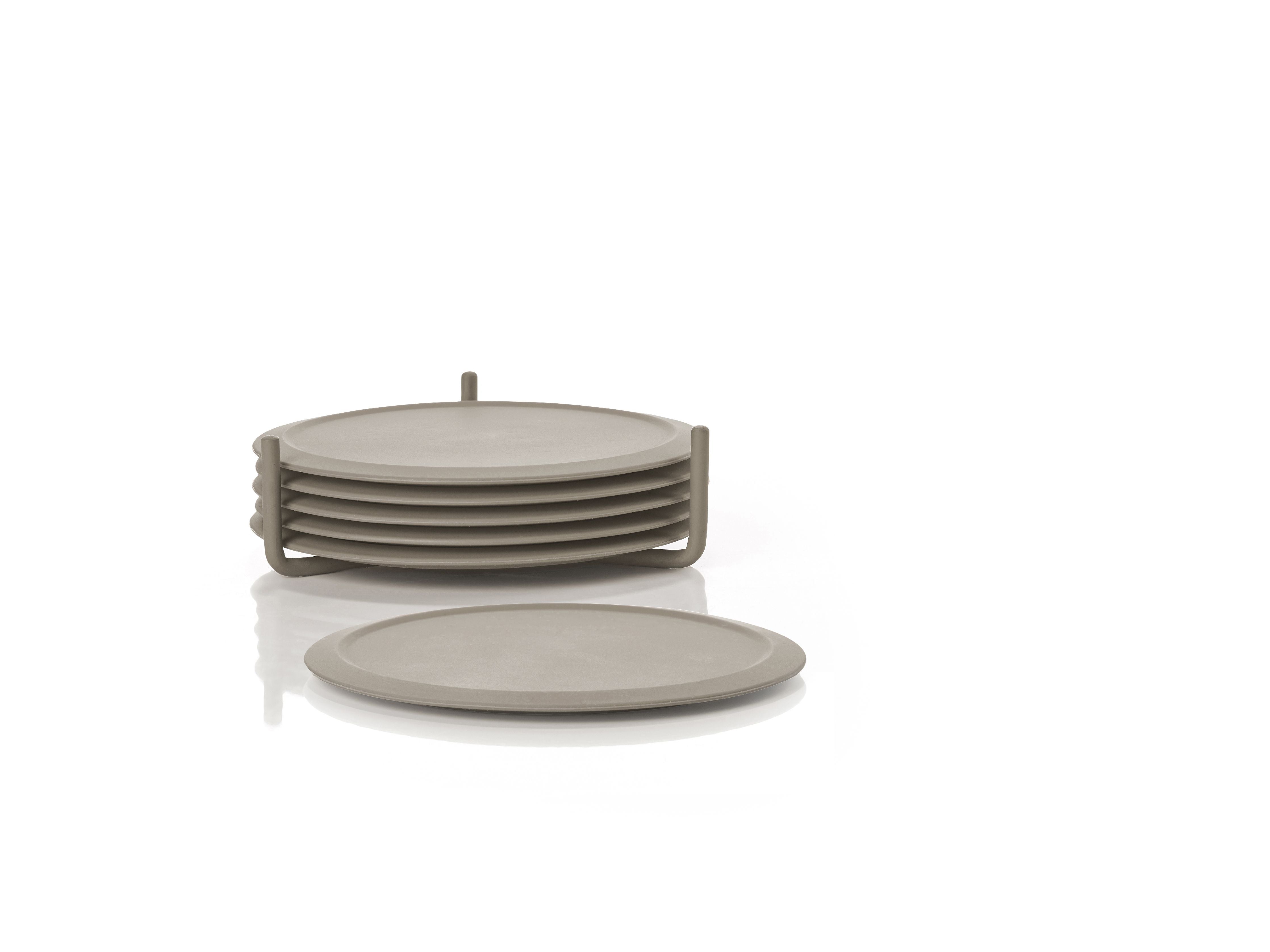 [product_category]-Zone Denmark Singles Glass Coaster Set Of 6, Taupe-Zone Denmark-5722000280729-28072-ZON-11