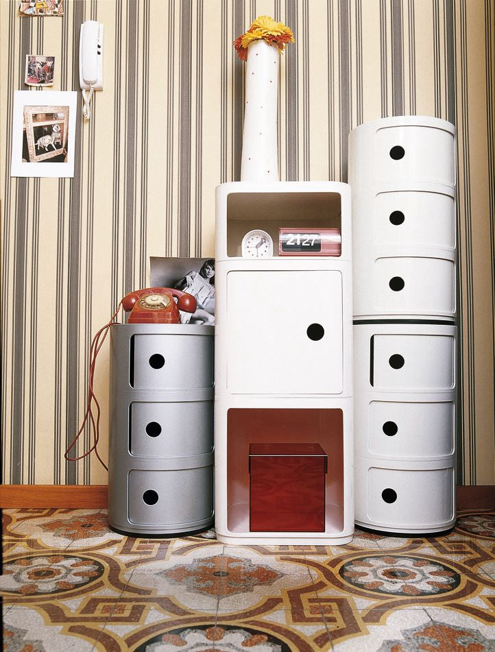 Kartell Componibili Classic Big Container 2 Elements Big, Silver