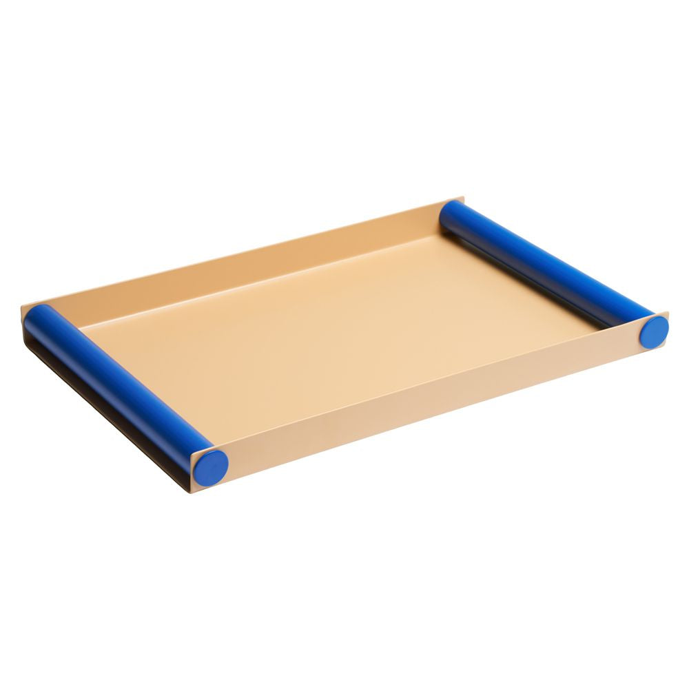 Listy projektowe Ray Tray Large, Beige/Cobalt Blue