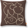 Ferm Living Figure Cushion Cover, Coffee/Sand