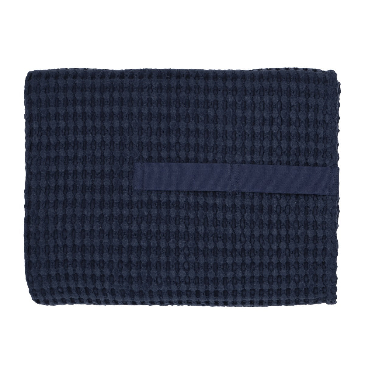 The Organic Company Big Waffle Towel And Blanket, Dark Blue