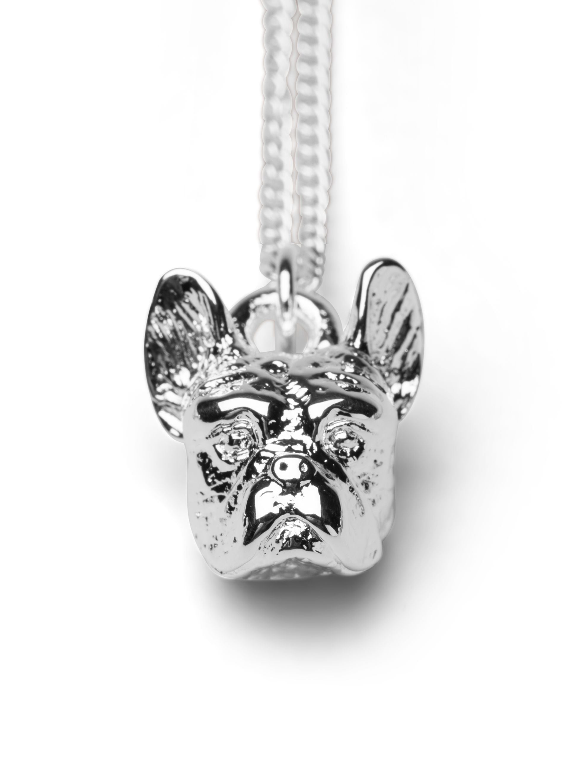 Skultuna French Bulldog Necklace, Silver Plated