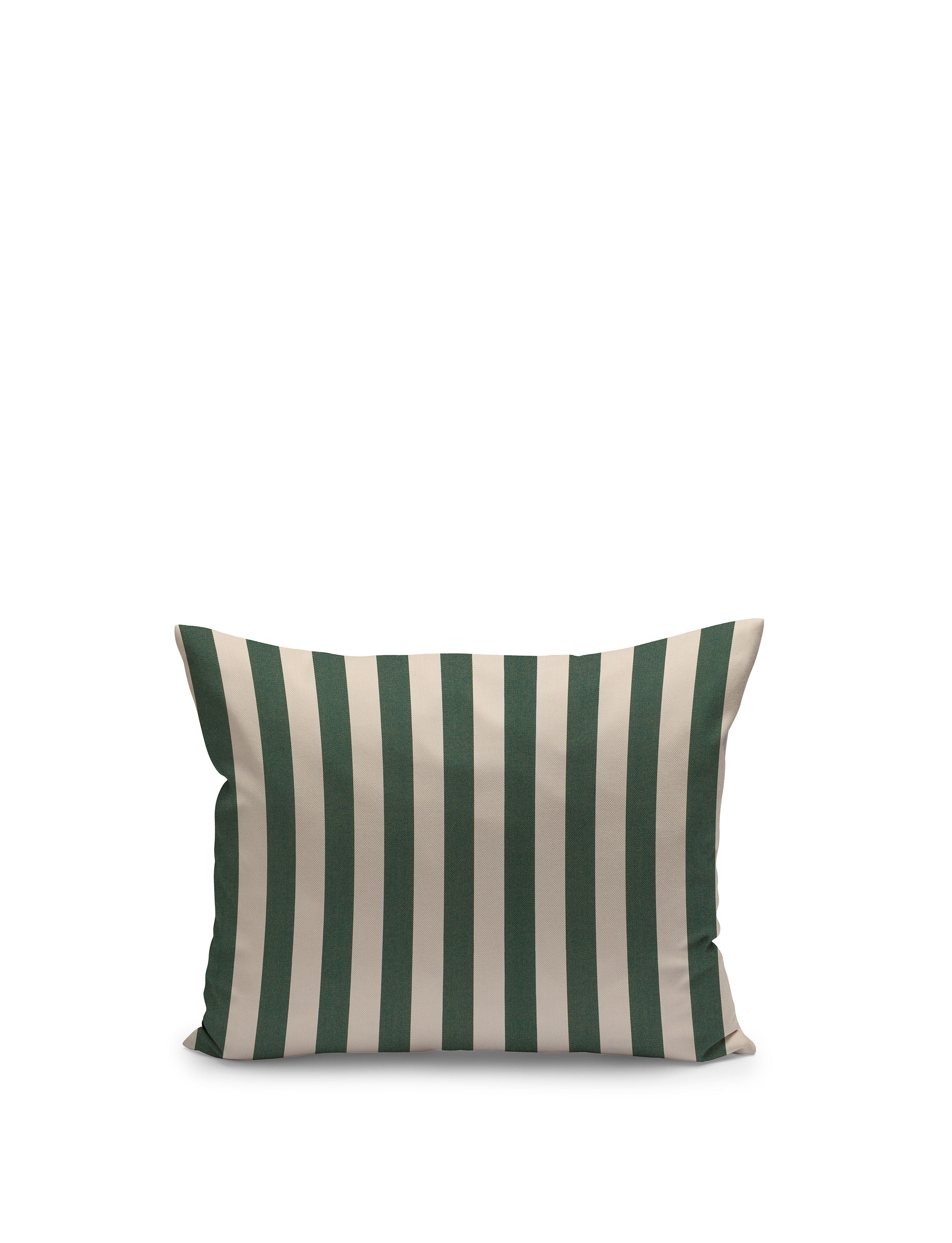 Skagerak Barriere Pillow 60x50 cm, lekka morela/ciemnozielony pasek