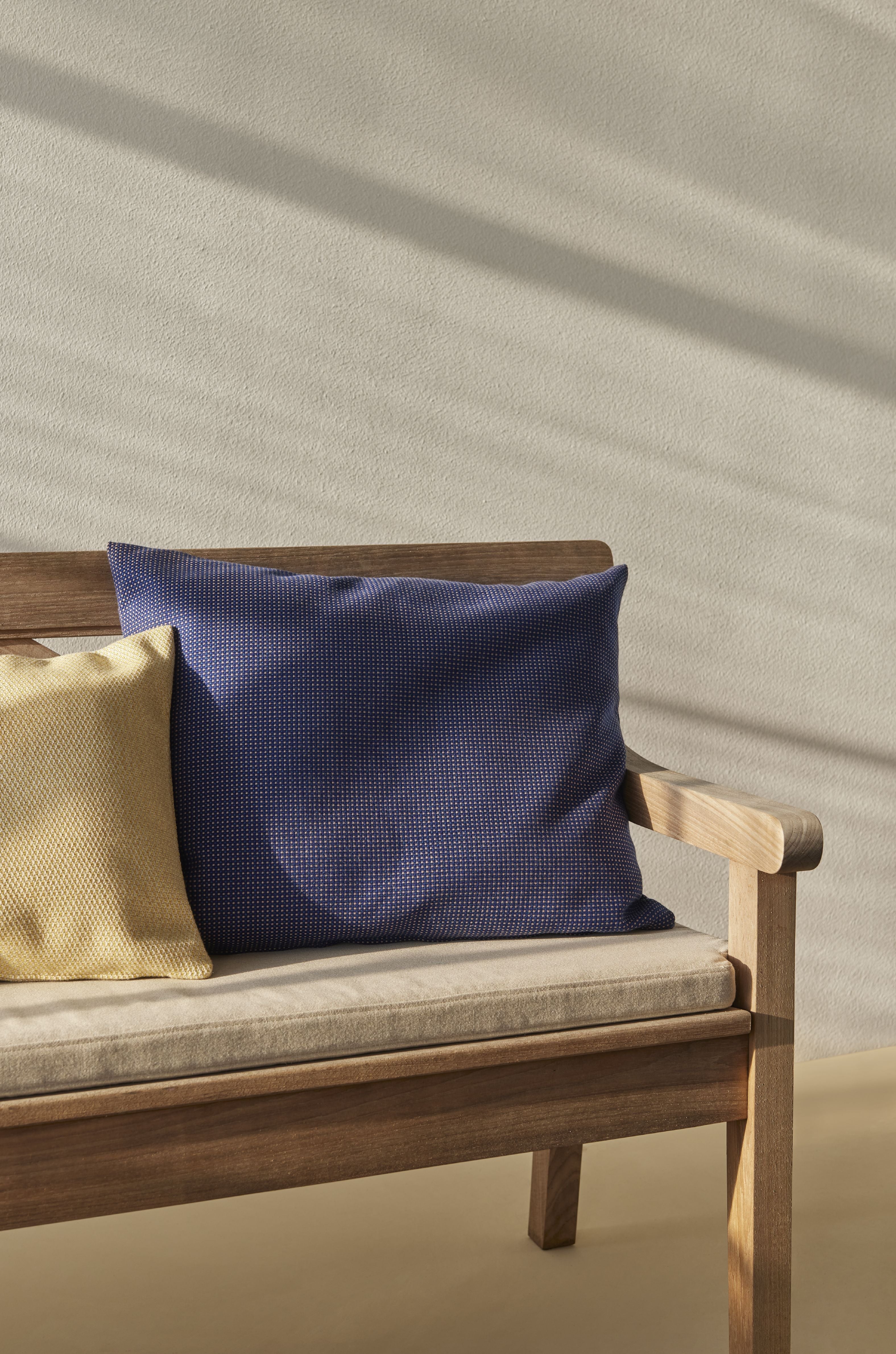 Skagerak Barriere Pillow 60x50 cm, ciemnoniebieski/szachownica piasku