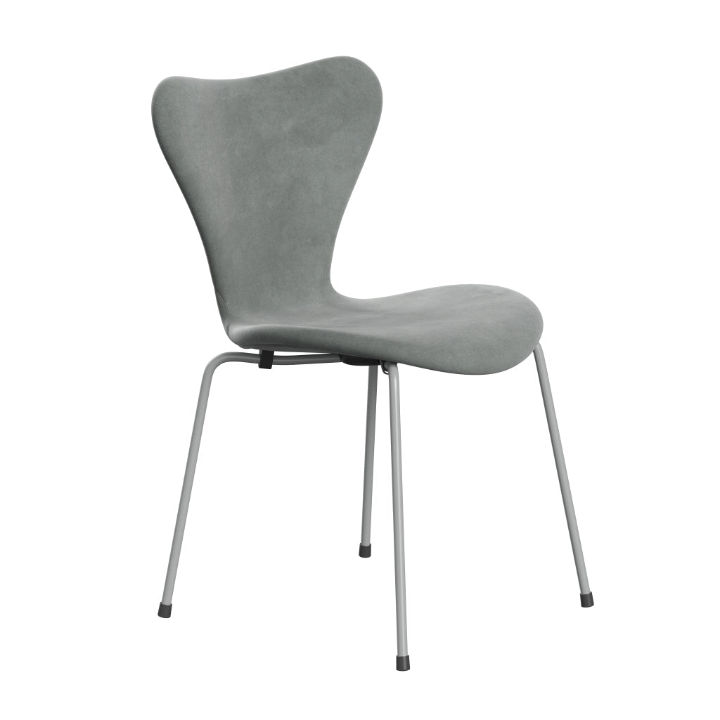 Fritz Hansen 3107 Chair Full Upholstery, Nine Grey/Belfast Velvet Seal Grey