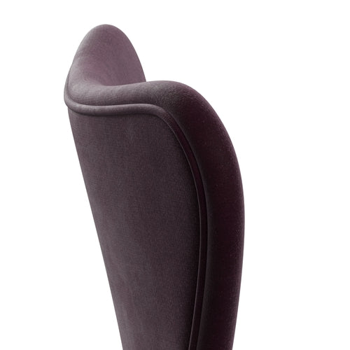 Fritz Hansen 3107 Chair Full Upholstery, Chrome/Belfast Velvet Dark Plum