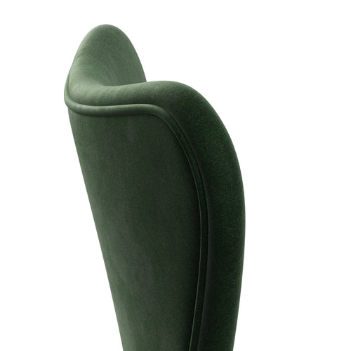 Fritz Hansen 3107 Krzesło pełna tapicerka, Chrome/Belfast Velvet Forest Green