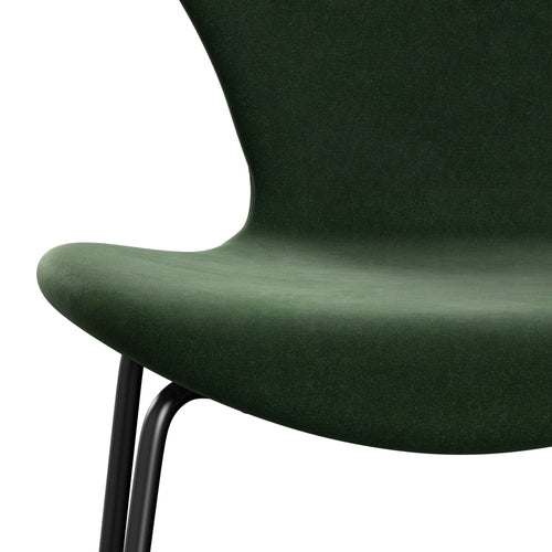 Fritz Hansen 3107 Krzesło pełna tapicerka, czarny/belfastowy aksamitny las