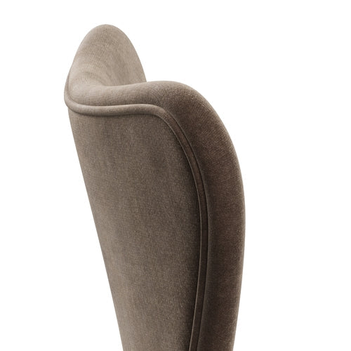 Fritz Hansen 3107 Chair Full Upholstery, Chrome/Belfast Velvet Grey Brown