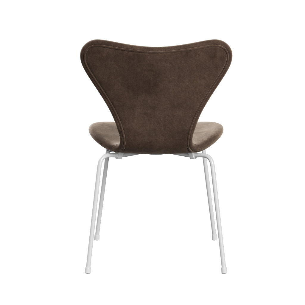 Fritz Hansen 3107 Krzesło pełna tapicerka, biały/belfast Velvet Grey Brown