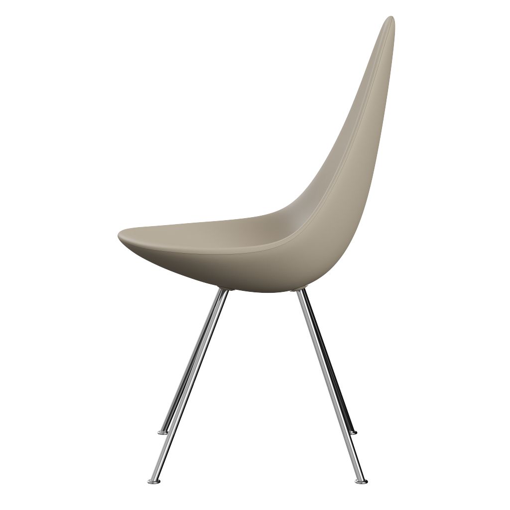 Fritz Hansen The Drop Chair, Chrome/Light Beige