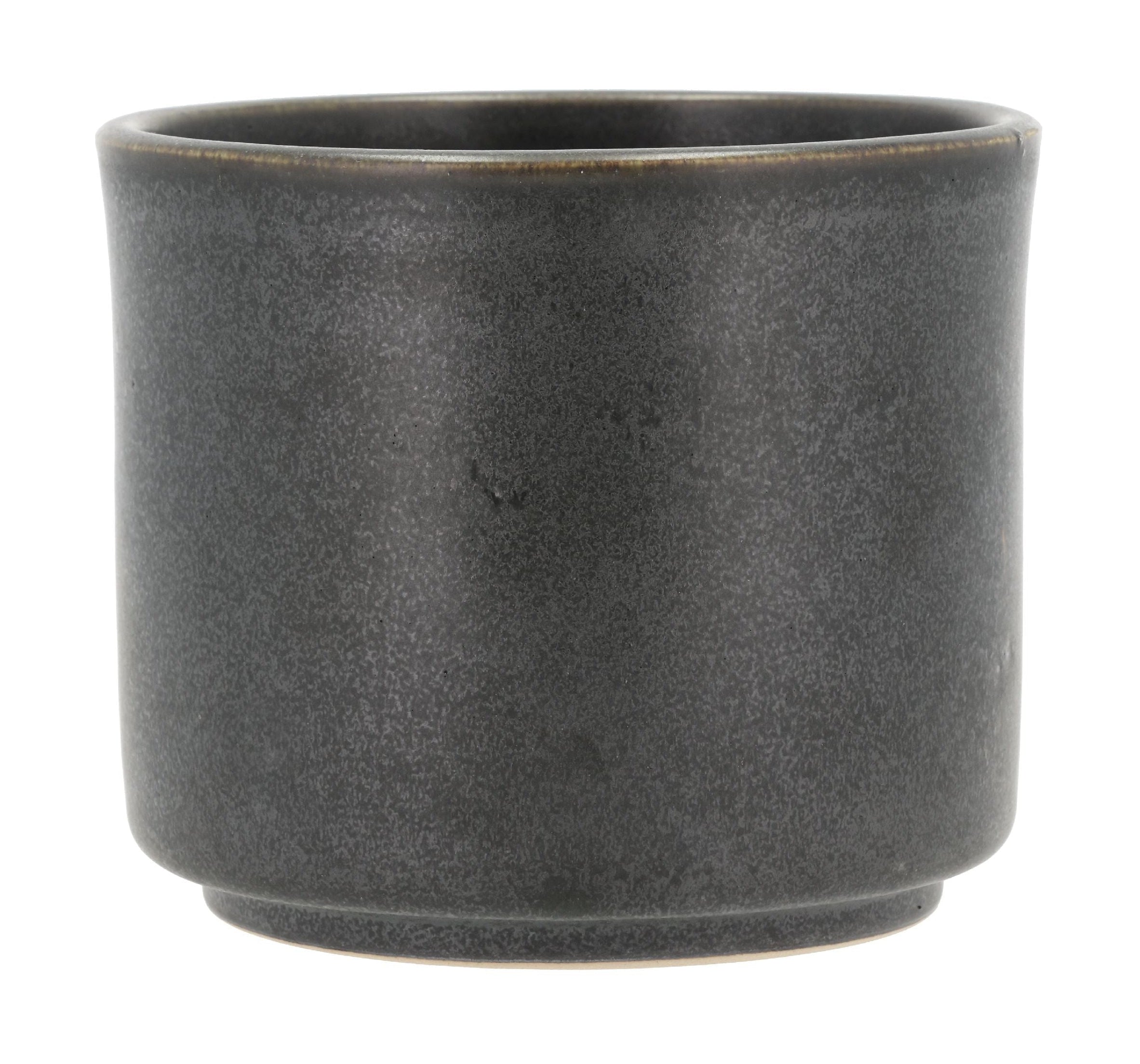 Villa Collection Leer Flowerpot ø 13 X 11 Cm, Black Metallic