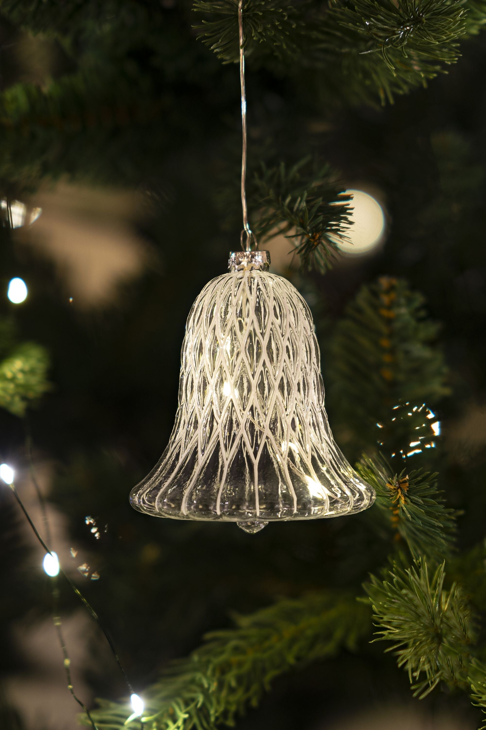 Sirius Luna Christmas Bell, H10 Cm, Clear/White