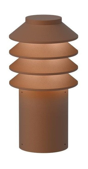 Louis Poulsen Bysted Garden Bollard prowadził 2700 K 14 W Kotwica z adapterem krótkim, Corten