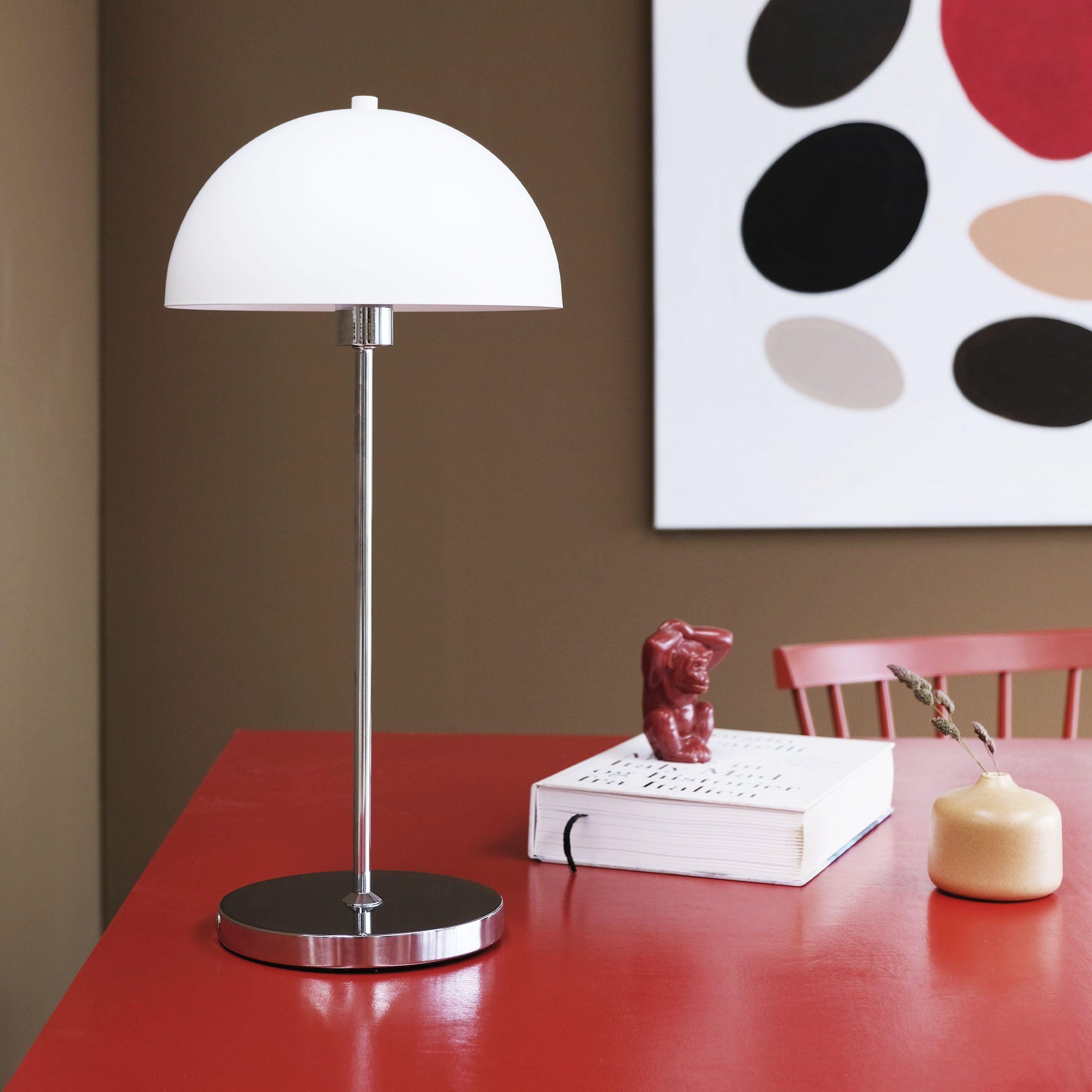 Dyberg Larsen Garda Rechargeable Table Lamp, White/Chrome