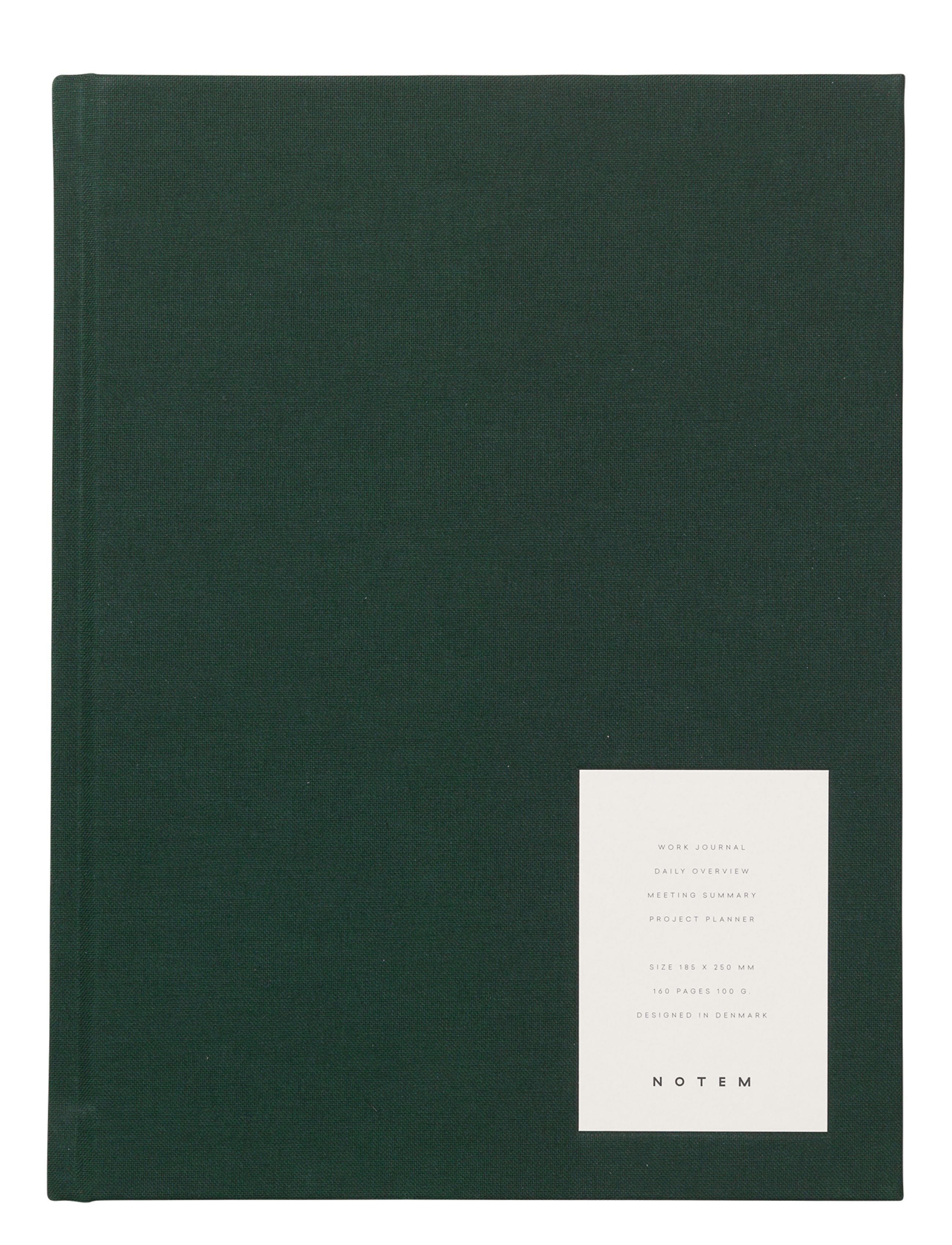 Notem Studio nawet Work Work Journal Large, Dark Green Cloth