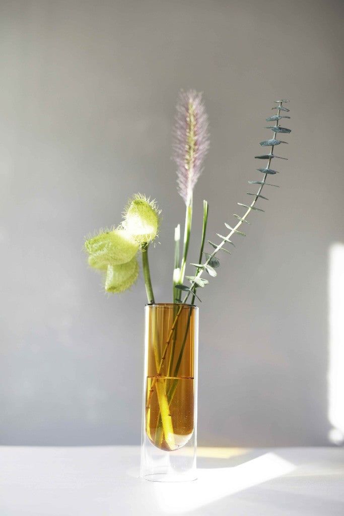 Studio About Flower Tube Vase 20 Cm, Yellow