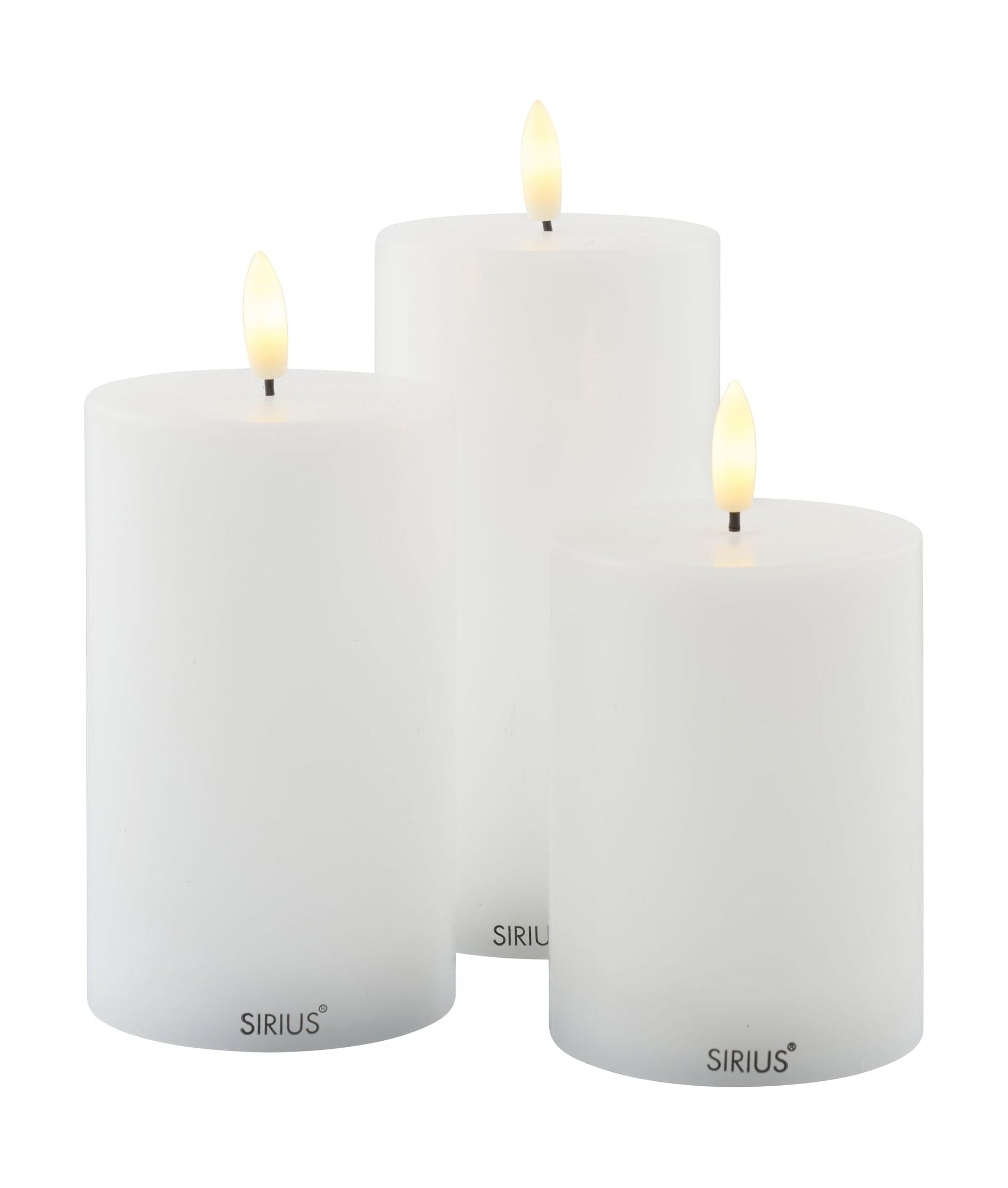 Sirius Sille LED Candle 3 szt., Ø7,5x10/12,5/15 cm, biały