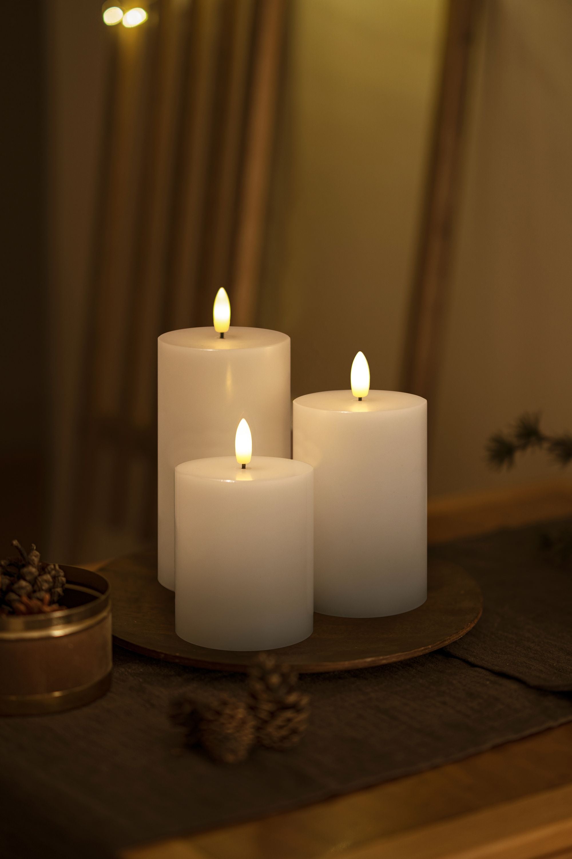 Sirius Sille Rechargeable Led Candle 3 Pcs. ø7,5x H10/12,5/15cm, White