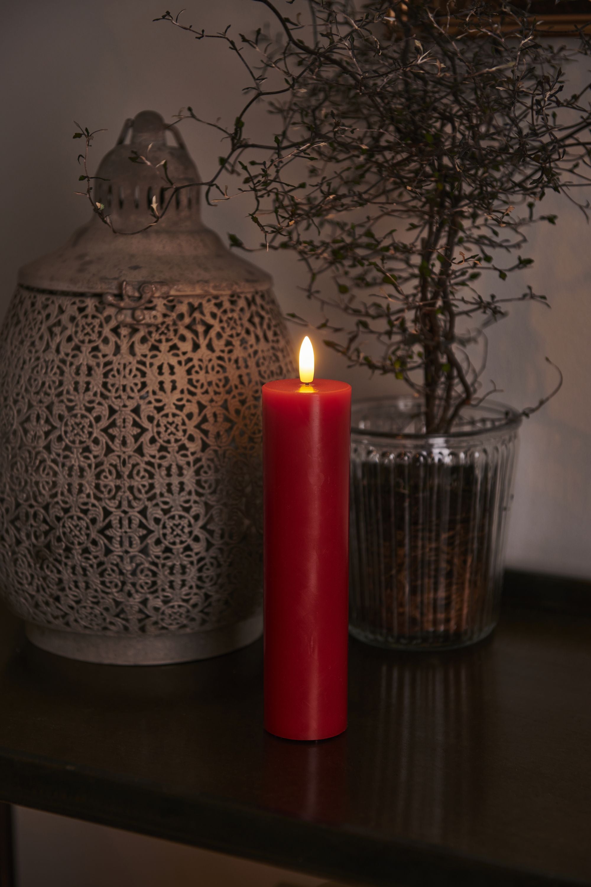 Sirius Sille LED Candle Ø5x H20CM, czerwony