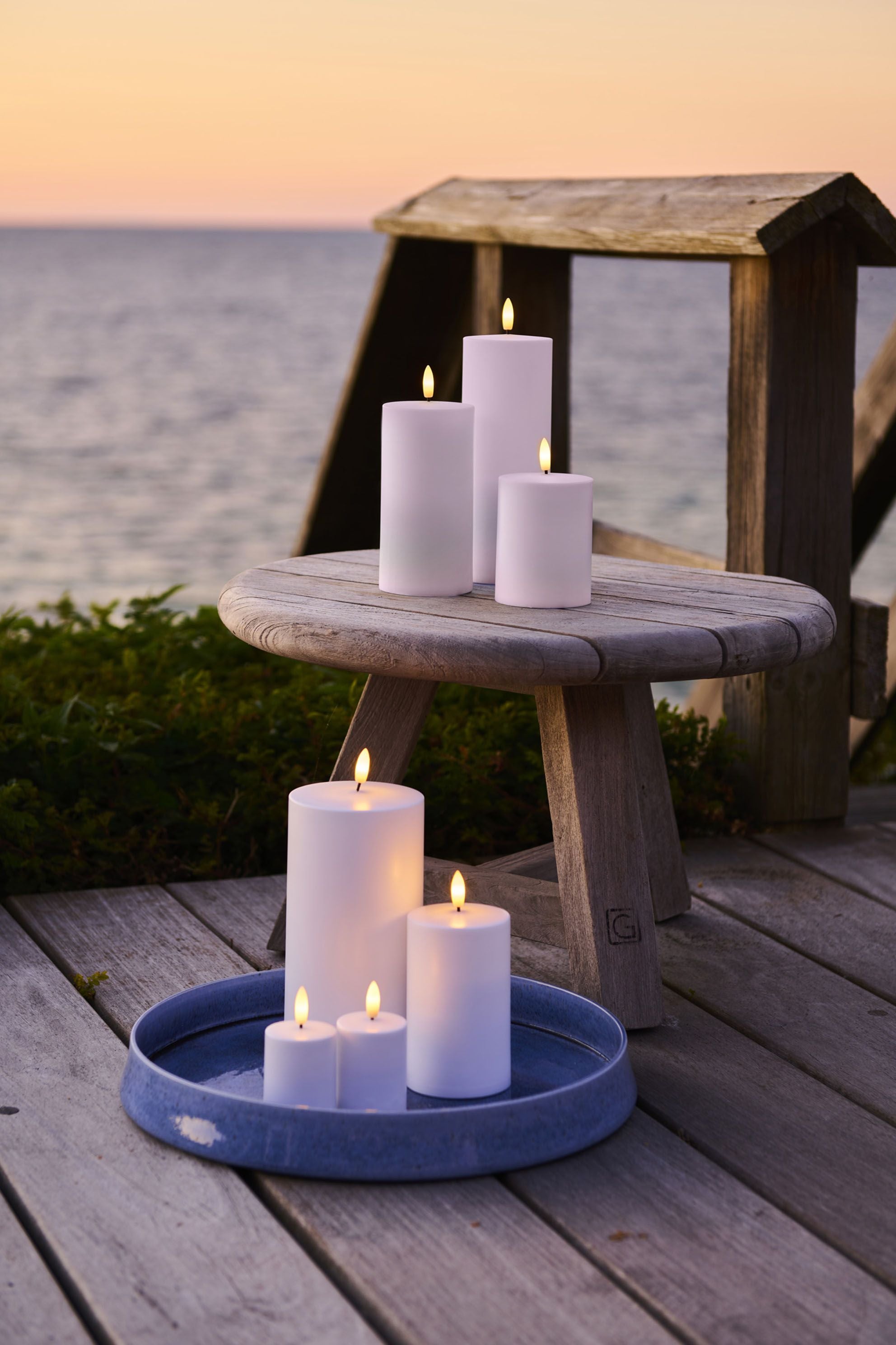 Sirius Sille Outdoor Candle White, Ø10x H20CM