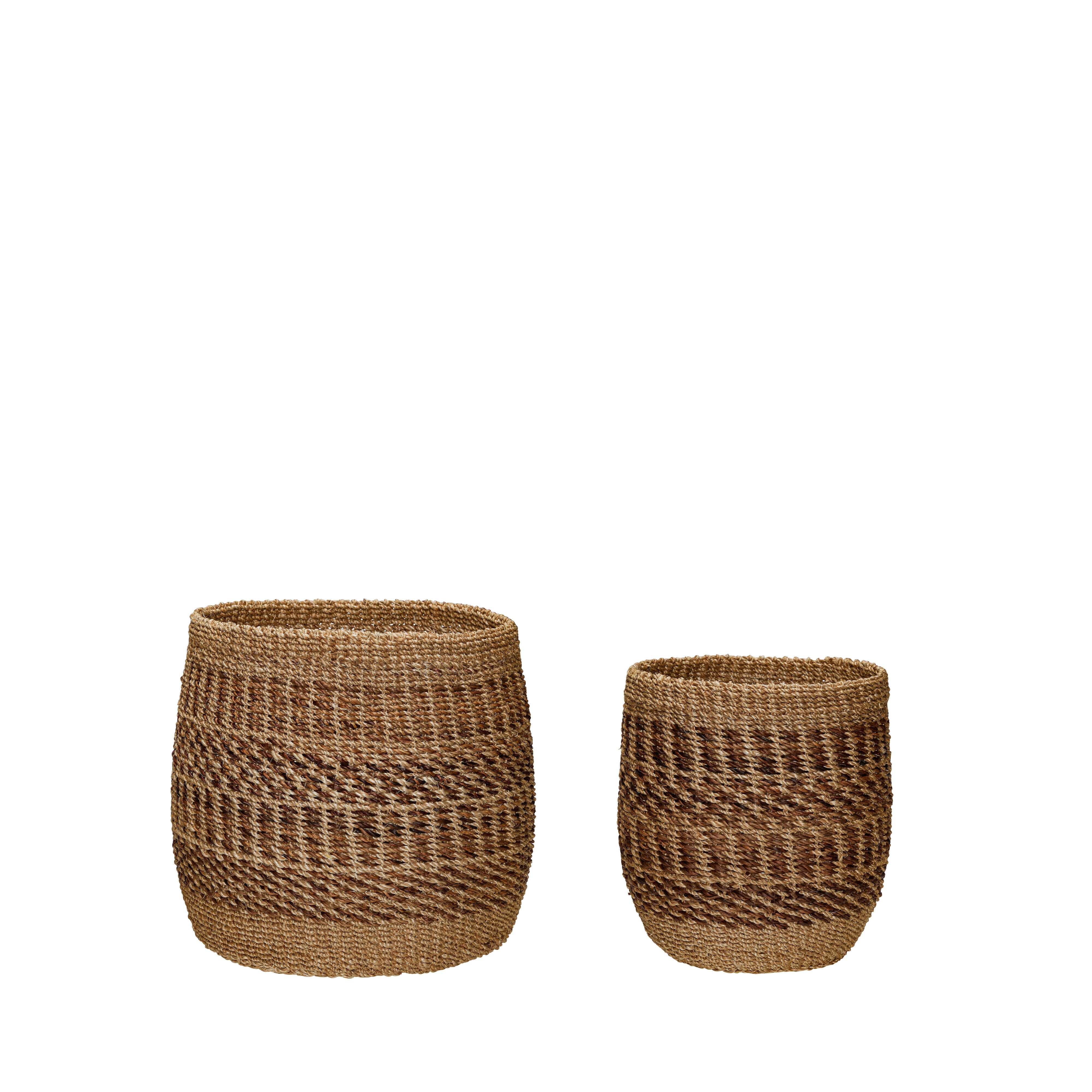 Hübsch Ochre Baskets Ochre/Natural (Set Of 2)