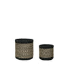 Hübsch Criss Cross Baskets Black/Natural (Set Of 2)