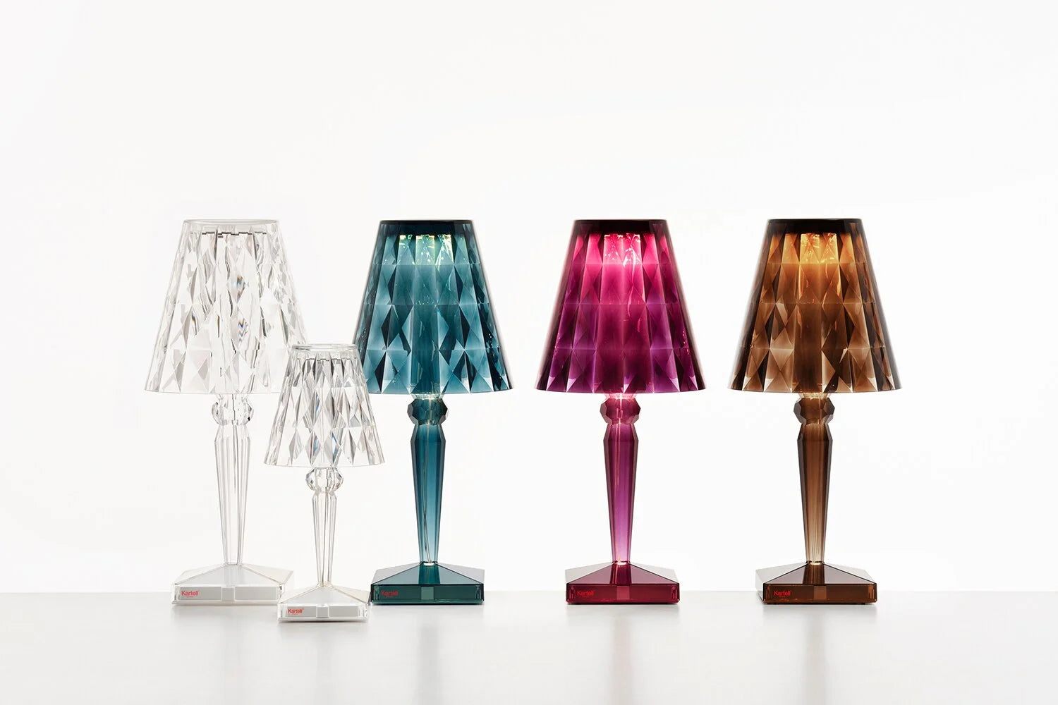 Kartell Big Battery Table Lamp Battery Version, Crystal