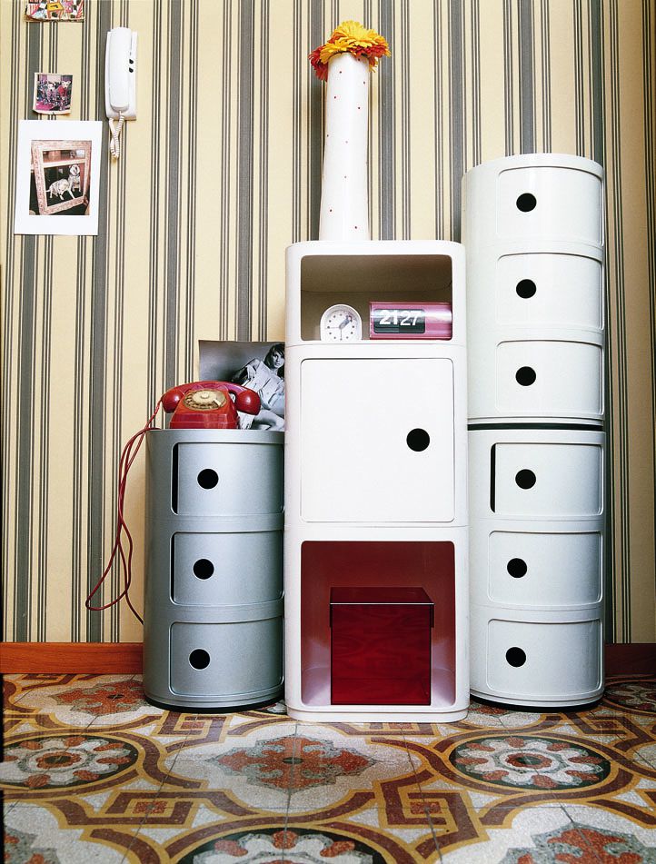 Kartell Componibili Classic Container 2 elementy, czerwony