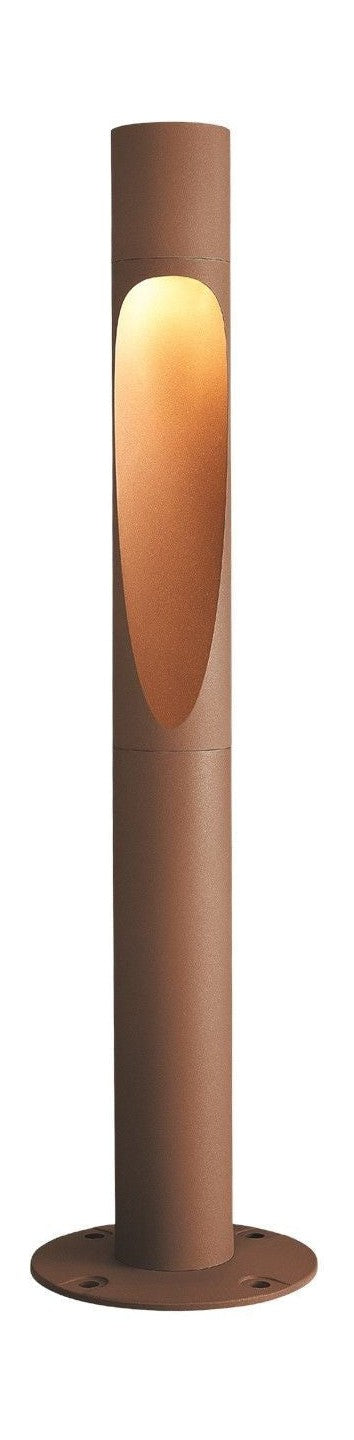 Louis Poulsen Flindt Bollard Class Ii Led 4000 K 12 W Night Dim Post With Base Plate, Corten