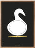 Brainchild Swan Design Szkic Ramka plakatowa wykonana z jasnego drewna 70x100 cm, czarne tło