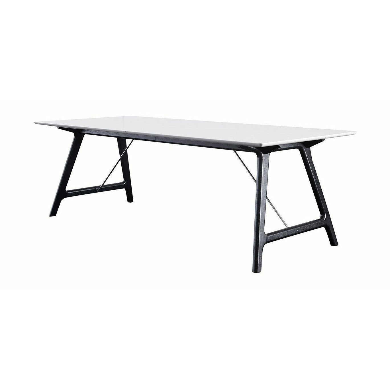 Andersen Furniture T7 Wyciągany stół biały laminat, czarna rama, 220 cm