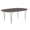 FRITZ HANSEN SUPERILIPSE TABLE Chrome/Grey Fringer, 120 x180 cm