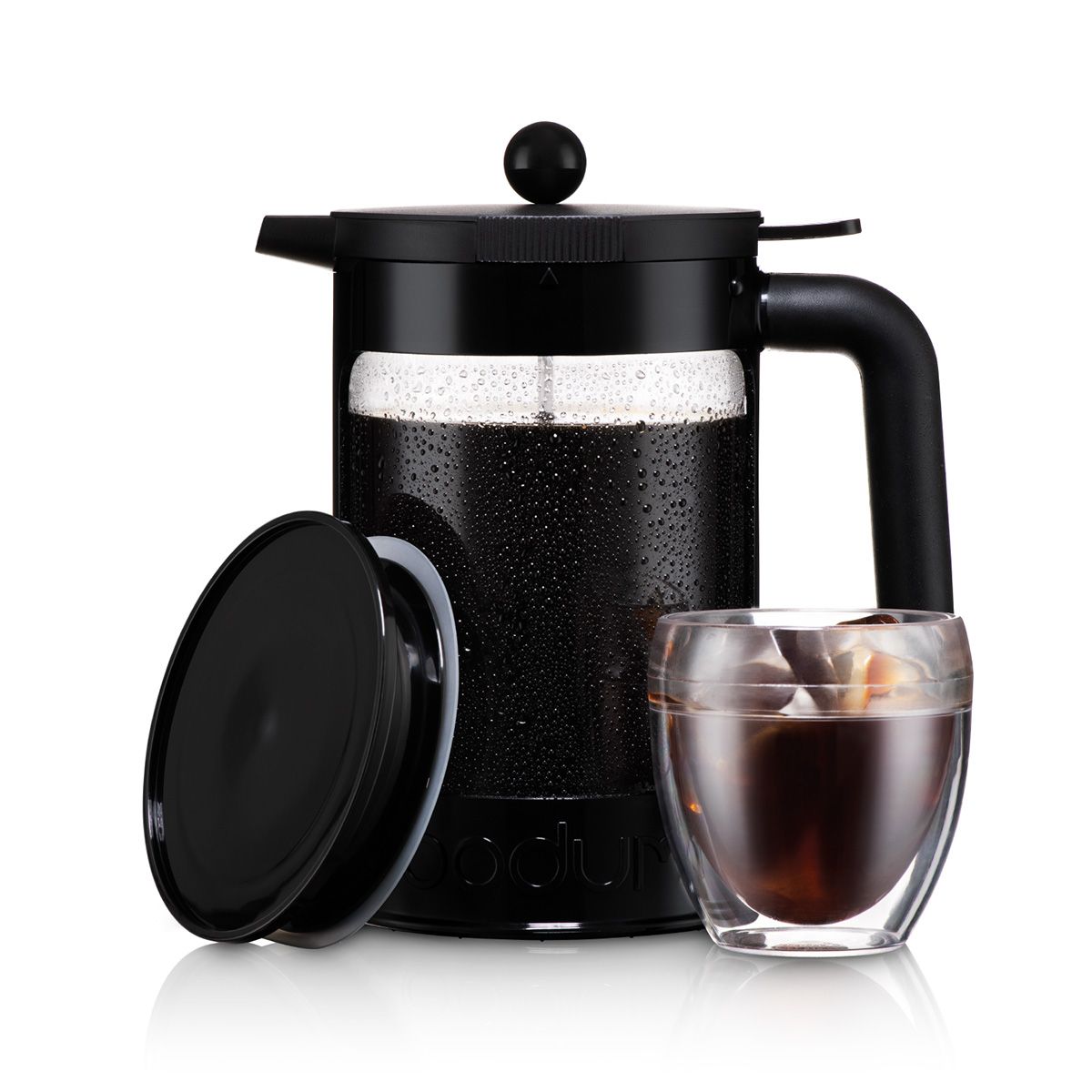 Bodum Bean Set Twórca kawy z dodatkową pokrywką czarną, 12 filiżanek